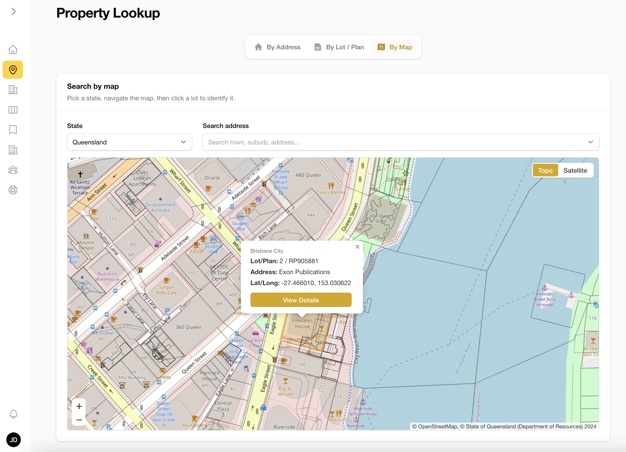Property lookup by map